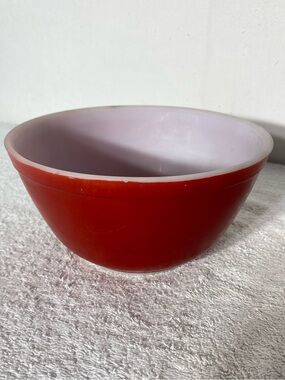 Vintage 1940s PYREX #402 Primary Red Nesting Mixing Bowl Made in Canada